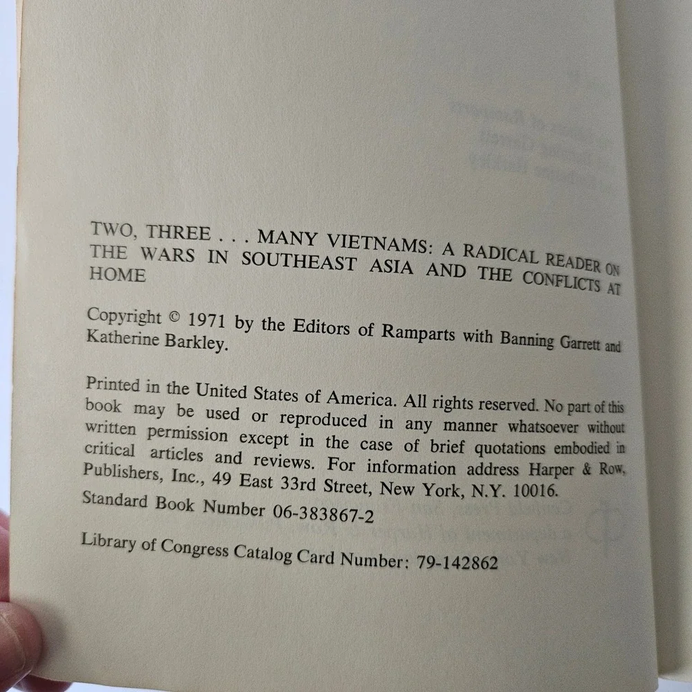 Two Three Many Vietnams: Radical Reader‎ Wars SE Asia by Garrett Barkley PB 1971